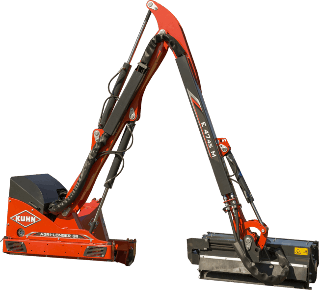 Detailansicht des Böschungsmähers AGRI-LONGER GII mit mechanischer Anfahrsicherung