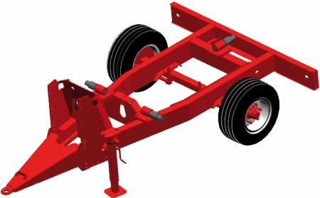 Châssis indépendant sur la mélangeuse KUHN EUROMIX I pour peser avec machine dételée