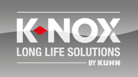 Logo technologie K-NOX sur toutes les mélangeuses traînées KUHN PROFILE