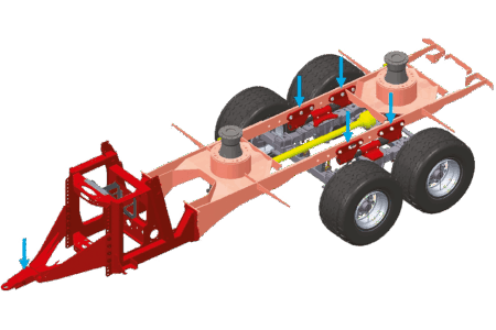 Dimensionnement et dispositif d'intégration breveté des pesons garantissent une précision de la pesée sur la mélangeuse KUHN PROFILE PLUS 2 DL dès les premiers kilos ainsi qu'une charge maximale pour les volumes de 34 m<sup>3</sup>