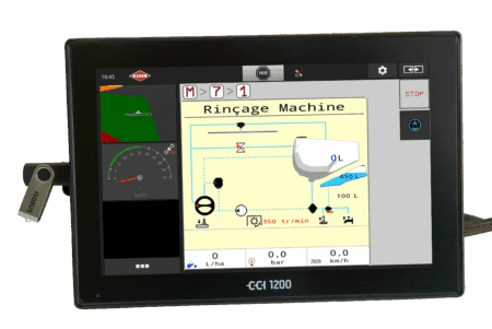 Bildschirm des CCI-Terminals während des Reinigungsvorgangs