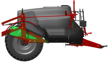 Cuve de rinçage positionnée au centre de la machine
