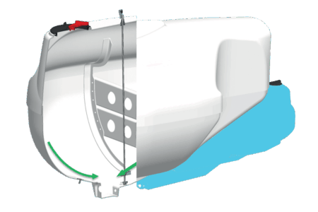 Polyestertank mit glatten Innenwänden und Schwappschutzwand