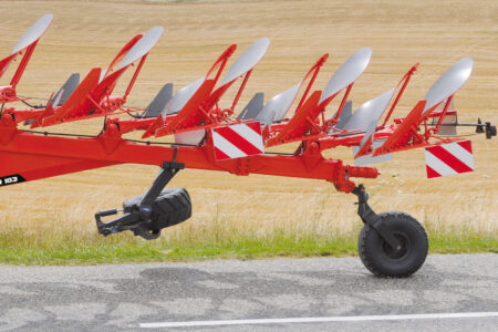 Das gefederte Stützrad sorgt für eine sichere Strassenfahrt