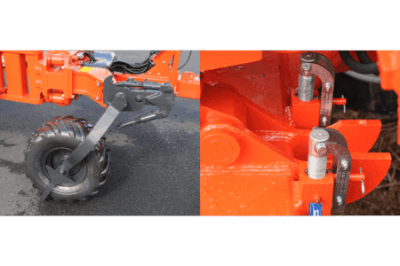 Les réglages d'aplomb, de profondeur de travail et de déport de la charrue VARI-CHALLENGER se font sans outils