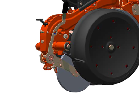 Verbesserter Boden- / Saatgutkontakt durch Edelstahl-Zwischenandruckrolle und somit verbesserte Keimung des Saatguts