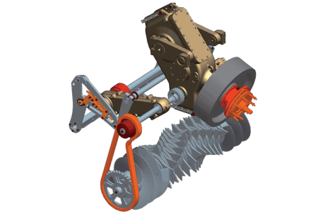 Les boîtes de vitesse et les arbres de transmission garantissent une parfaite synchronisation et une maintenance facile de la machine.