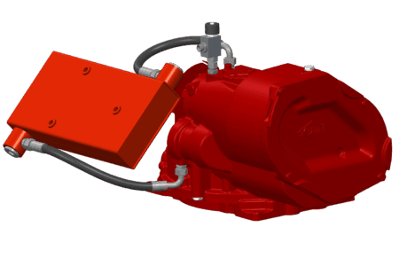 Hauptgetriebe mit Ölkühler bei der HR 1040