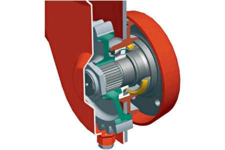 Antrieb mit Abdichtung der Rotorfräsen EL 122 und EL 162