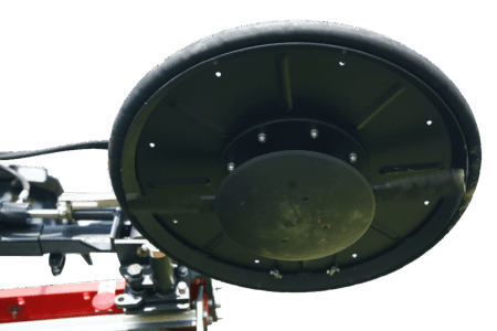 Photo en gros plan d'un disque hydraulique inter-ligne disponible en équipement facultatif