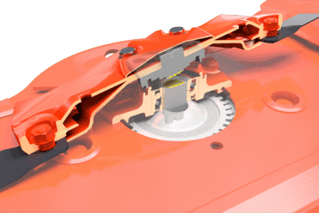 Coupe de la barre de coupe avec Sécurité PROTECTADRIVE sur les boîtiers des disques