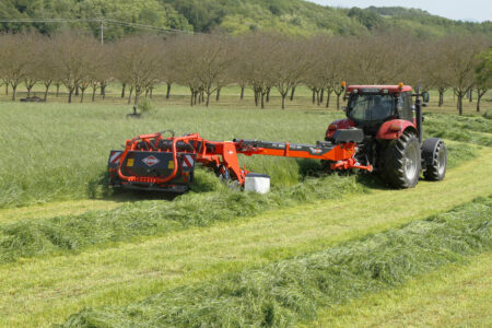 Ablage eines Doppelschwades dank Bandeinheit