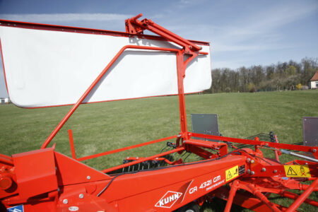 Calibrage de l'andain grâce à la toile