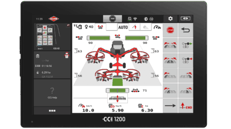 All settings can be made from the cab using the CCI 1200 ISOBUS terminal.