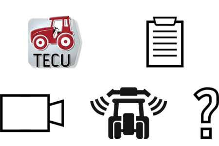 Icônes des différentes applications CCI inclues de série sur le terminal ISOBUS CCI 1200