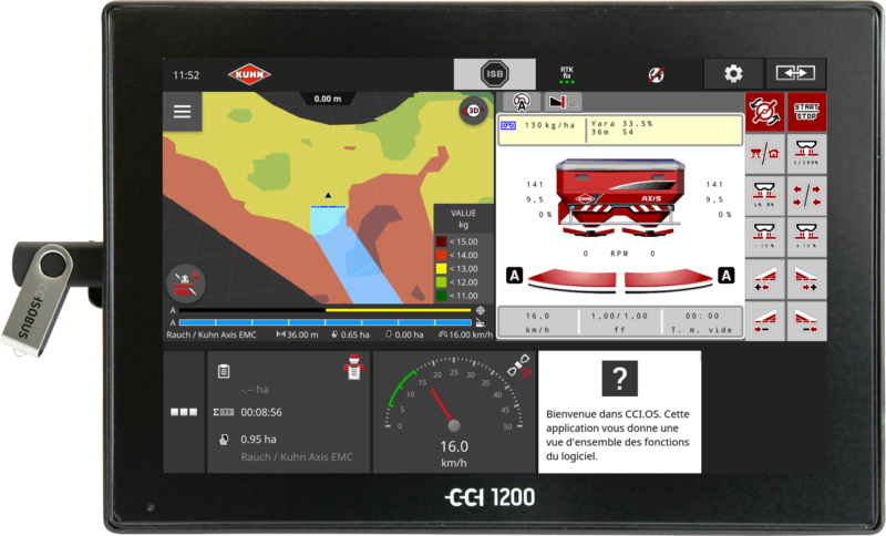 CCI 1200 terminal ISOBUS AXIS Masque