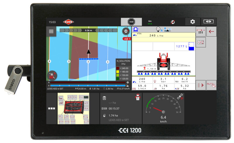 ISOBUS-Terminal CCI 1200 mit Darstellung der LEXIS
