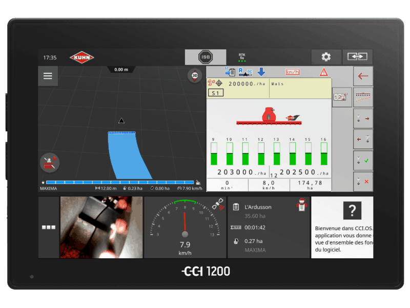 ISOBUS-Terminal CCI 1200 mit Darstellung der PLANTER