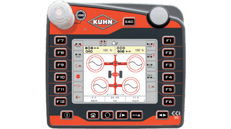 Interface du boitier CCI 50 affichant des informations