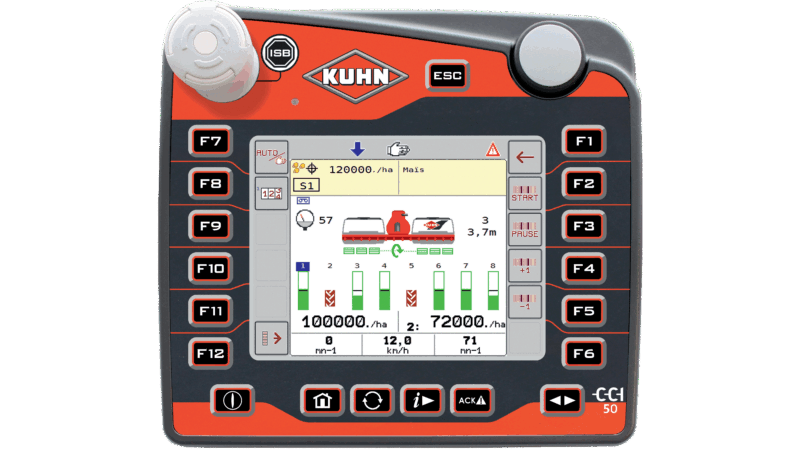 Photo du terminal CCI 50 ISOBUS avec PLANTER