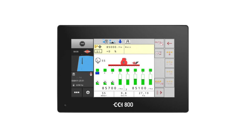 Photo du terminal ISOBUS CCI 800 avec vue du Maxima