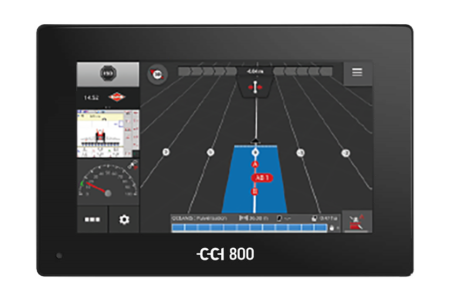 Terminal ISOBUS CCI 800 avec activation Parallel Tracking