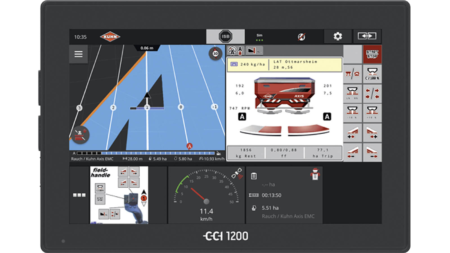 ISOBUS-Terminal CCI 1200 beim Section Control