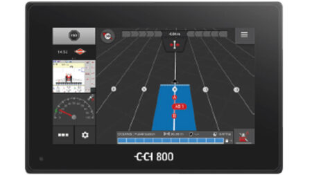 ISOBUS-Terminal CCI 800 mit aktiviertem Parallel Tracking