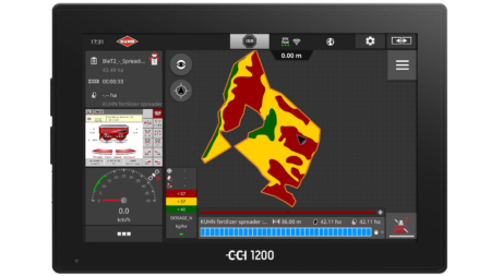 ISOBUS-Terminal CCI 1200 mit aktiviertem CCI-TASK CONTROL